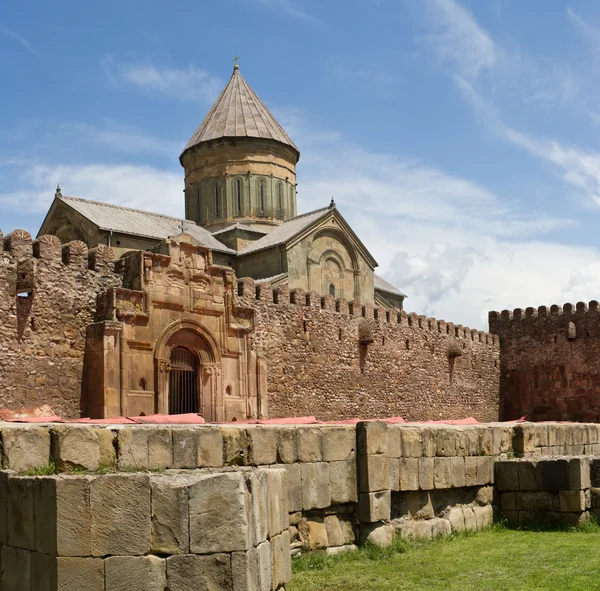Панорама Старого православного собора в Мцхета вблизи Тбилиси - наиболее fam Стоковое Изображение