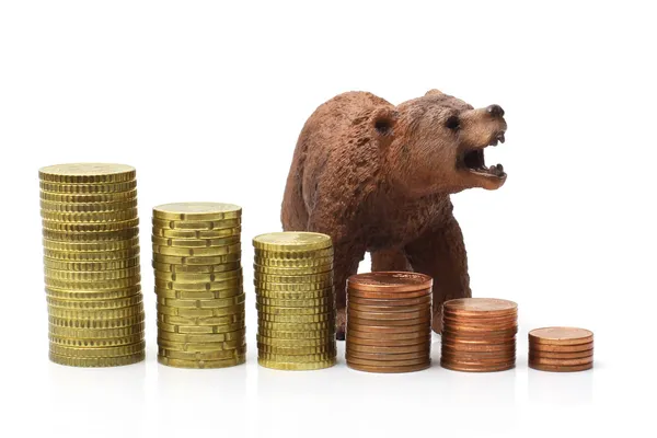 Медвежий рынок на фондовой бирже Стоковое Фото