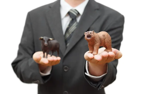 Понятие фондового рынка медведя. время спада Лицензионные Стоковые Фото