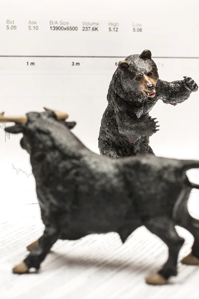 Медведь против Булл концепция фондового рынка Стоковое Изображение