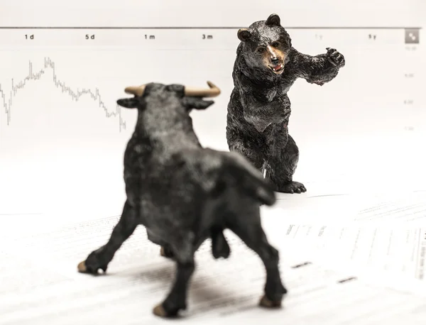 Медведь против Булл концепция фондового рынка Стоковое Фото