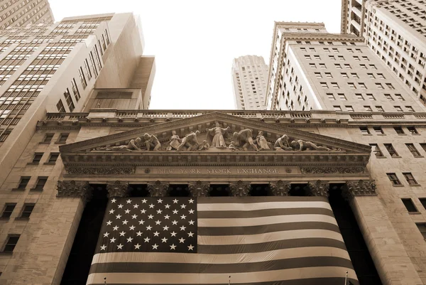 Нью-Йоркская фондовая биржа сепия Стоковое Изображение