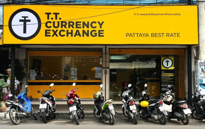 сеть обменных пунтов в Паттайе T.T. Currency Exchange с самыми выгодными курсами обмена валют