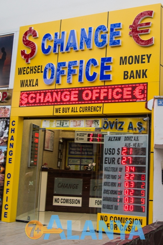 Аланья, Турция фото города. Обмен валют в Аланье. Обменный пункт.