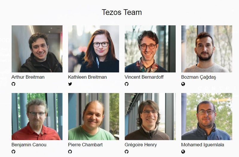 команда стартапа Tezos