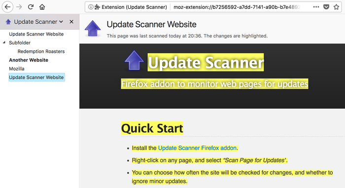 Update scanner