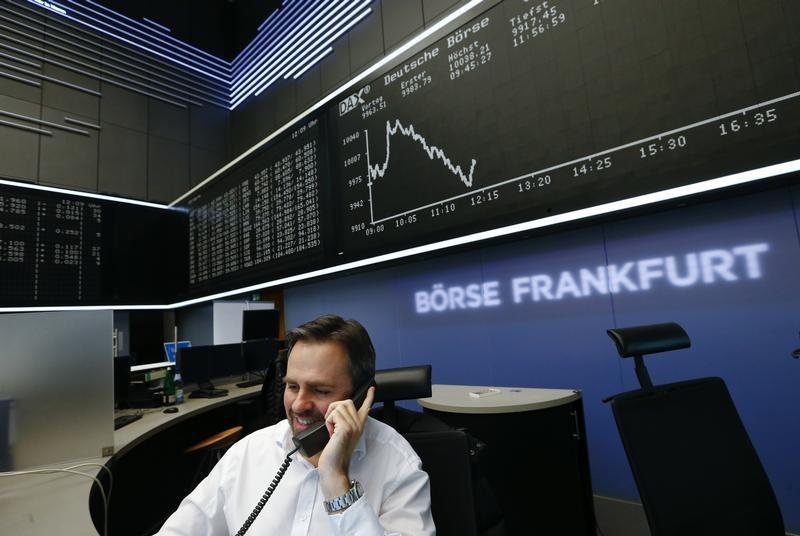 © Reuters. Индексы европейских фондовых бирж повысились из-за позитивной статистики Германии