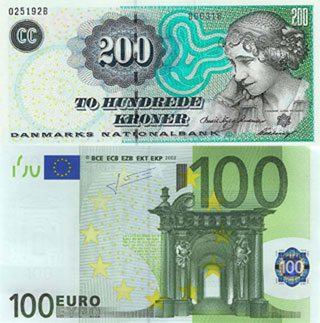 Калькулятор курса датской кроны к евро